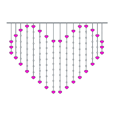 Heart  shape curtain string light romantic wedding lights