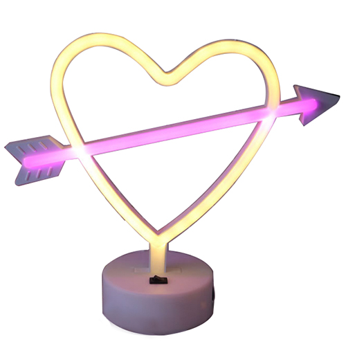 Arrow heart led neon light wedding decoration