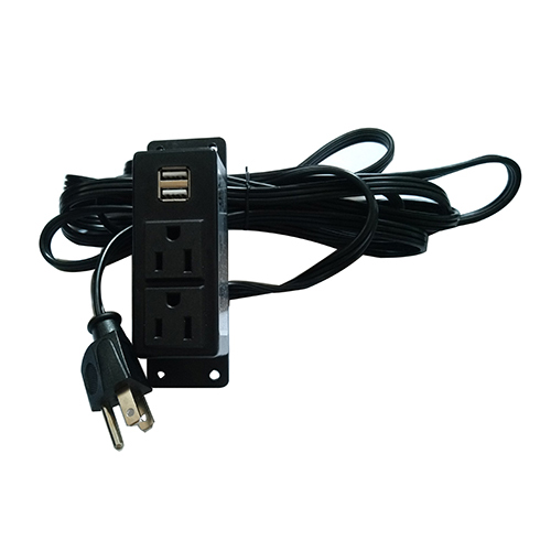 USA power strip with 2 usb ports UL socket furniture socket