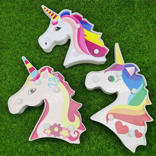 paint unicorn head light,led marquee light kids night light