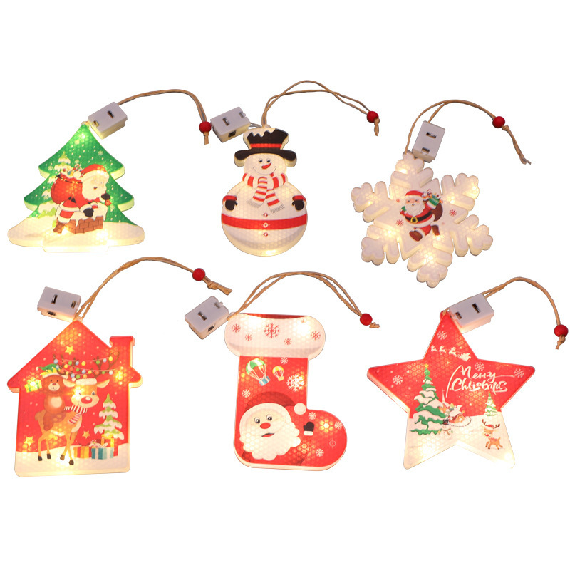 Christmas hanging lights xmas tree snowman snowflake socks star house