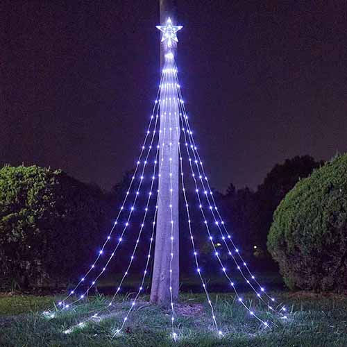 rubber star water fall lights,xmas tree decor