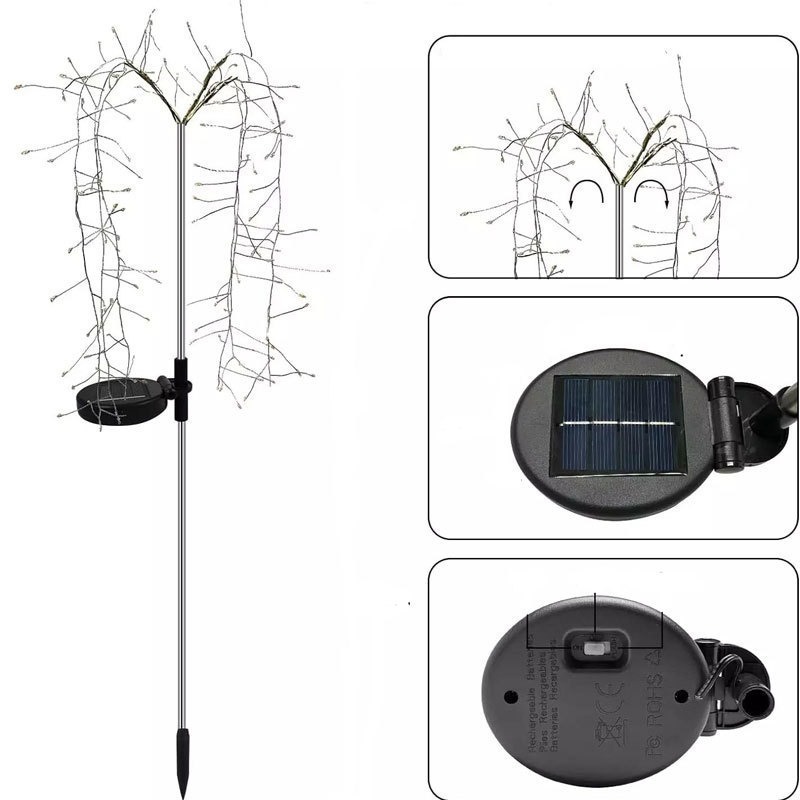 solar cluster firework garden spike light
