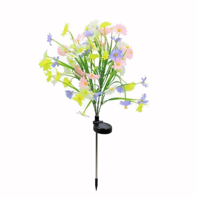 Solar floral garden stake lights