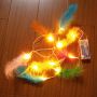 Feather led fairy lights battery string lights