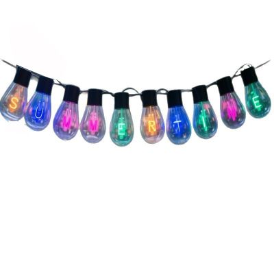 Solar letter bulb string lights