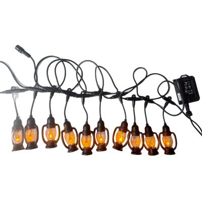 Solar karosene flame string lights