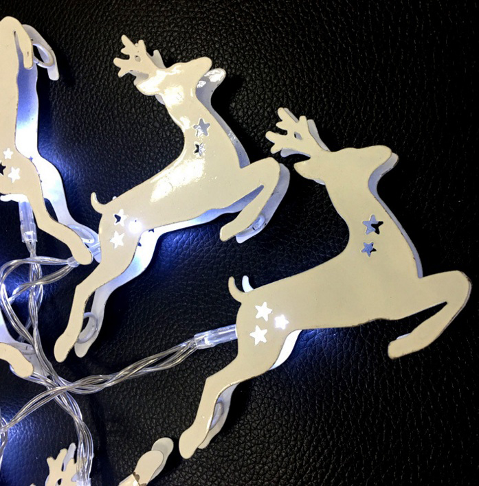 steel reindeer led fairy string