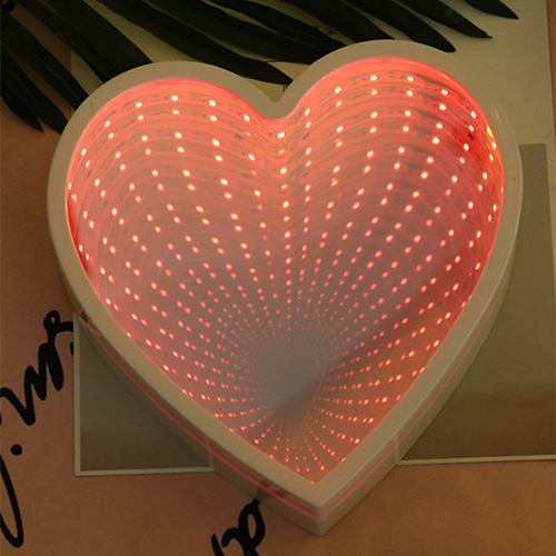 Heart mirror tunnel light,mirror heart shape light,heart led infinity light