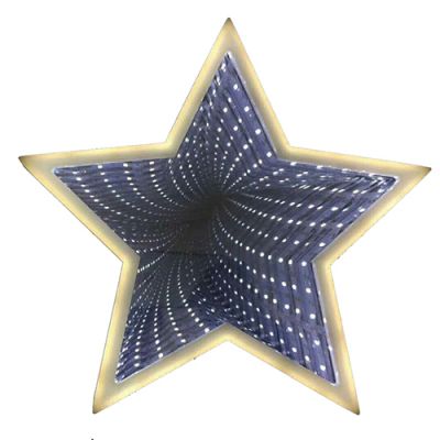 star mirror tunnel light,star shape mirror light,star led infinity light